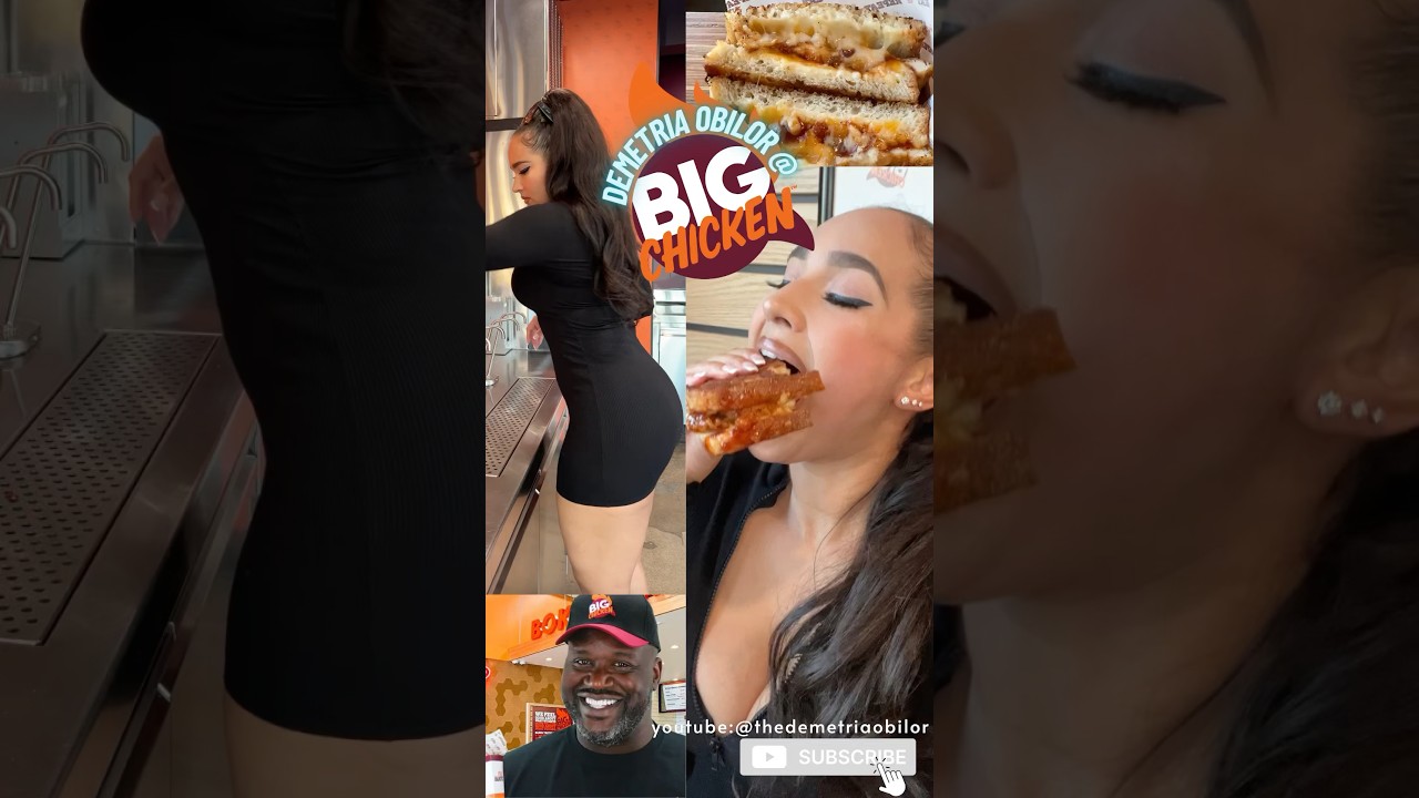 DEMETRIA OBILOR GOES TO SHAQ’S BIG CHICKEN RESTAURANT‼️#food #restaurant #shaq #nba #review