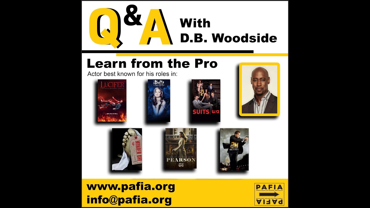 Masterclass with actor D.B. Woodside, who currently plays Amenadiel on the Netflix Show "Lucifer"
