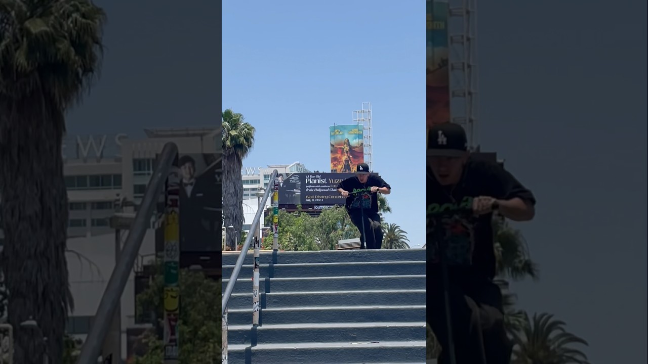 Bryan Arnett hits hollywood 16 on a scooter😱