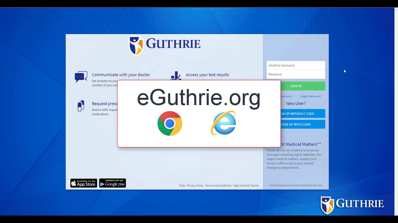 eGuthrie Sign Up Without Code