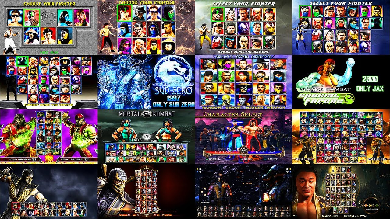 MORTAL KOMBAT 1 - 11 (1992 - 2019) / Evolution of the character selection screen / 4K