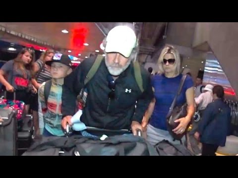 Will Ferrell And Family Arriving At LAX With A Hoard Of Luggage