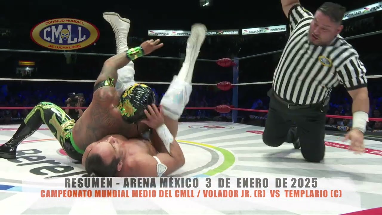 CMLL - CAMPEONATO MUNDIAL MEDIO DEL CMLL / VOLADOR JR. (R) VS TEMPLARIO (C) /ARENA MÉXICO /03-01-25