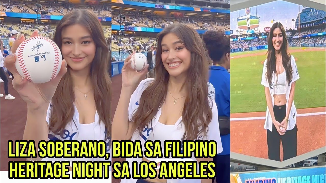 LIZA SOBERANO, NAG-FIRST PITCH SA DODGERS GAME SA Los Angeles