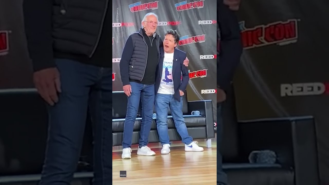 Michael J. Fox and Christopher Lloyd reunite in New York | USA TODAY #Shorts