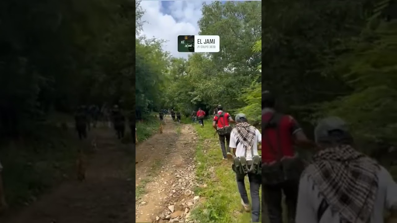 Cartel Members On a Training Hike In Mexico