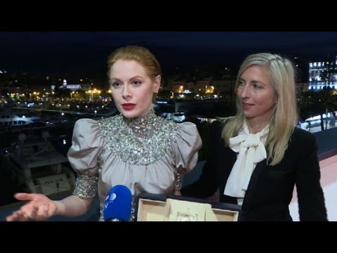 Britain's Emily Beecham reacts after winning best actress