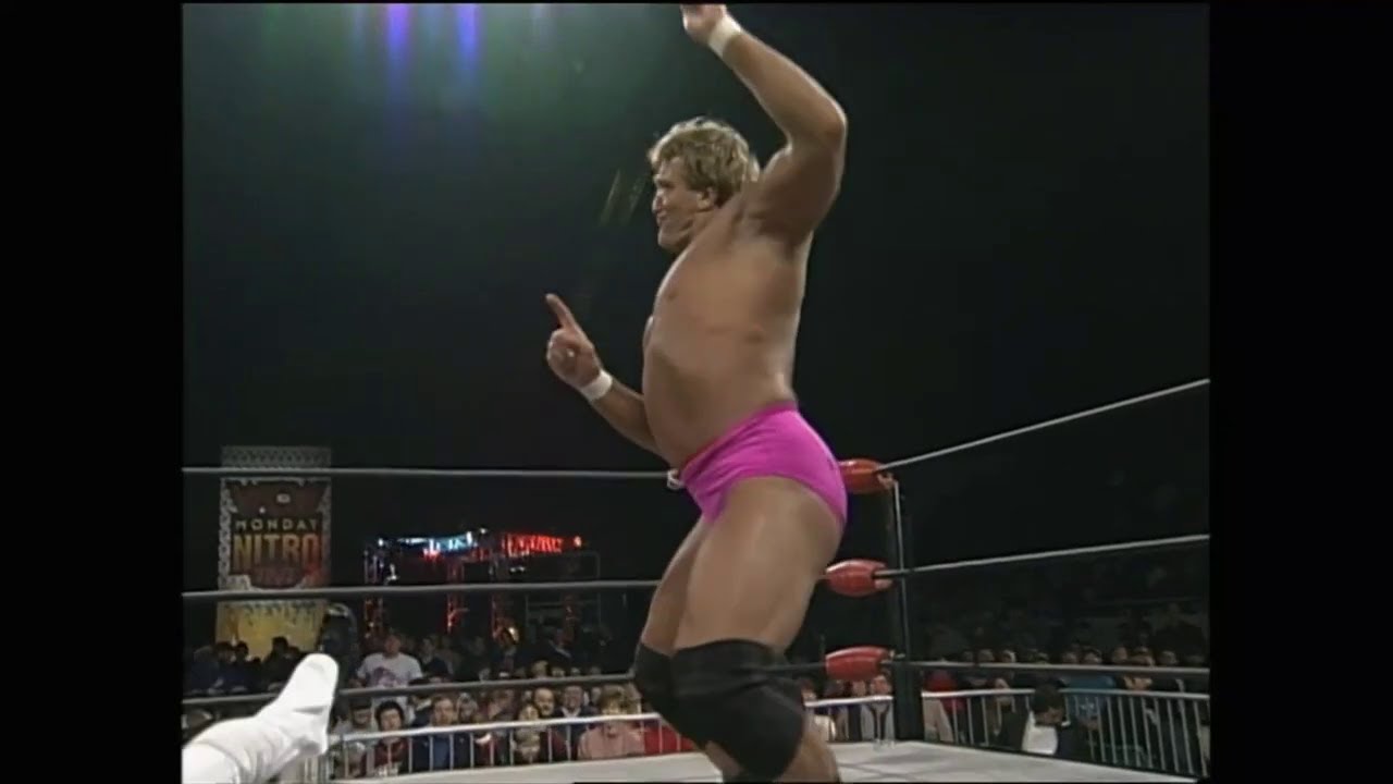 Paul Orndorff + Disco Inferno = The greatest wrestling elbow drop & sell job of all time - 12/11/95