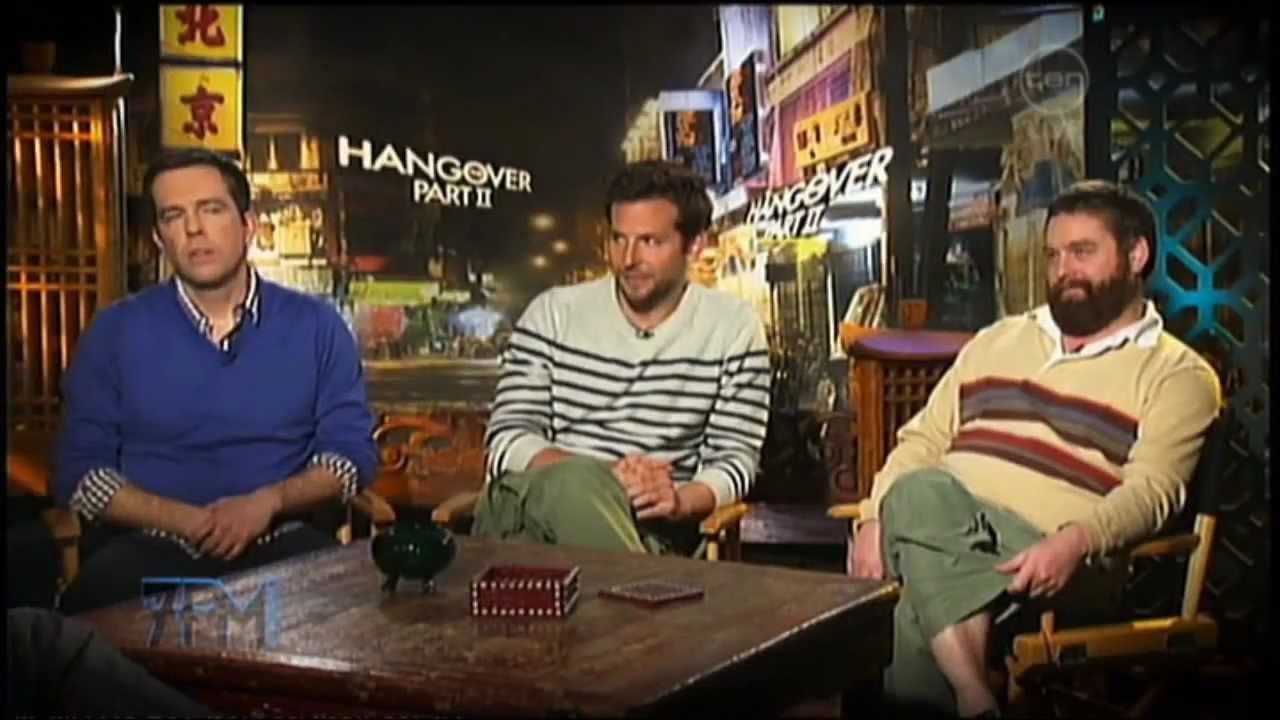 The Hangover 2 cast - The 7pm Project (Australia) Bradley Cooper, Ed Helms & Zach Galifianakis