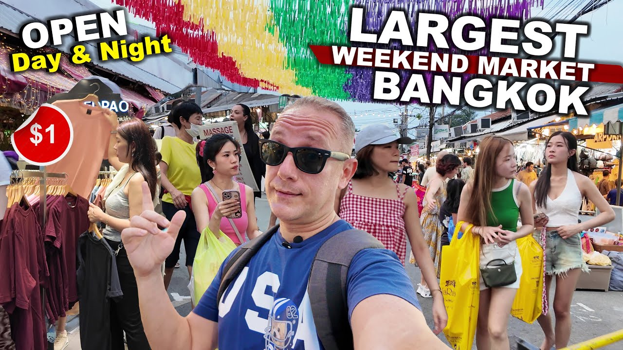 The Cheapest Largest Weekend Market In BANGKOK | Day & Night Guide | Prices & More #livelovethailand