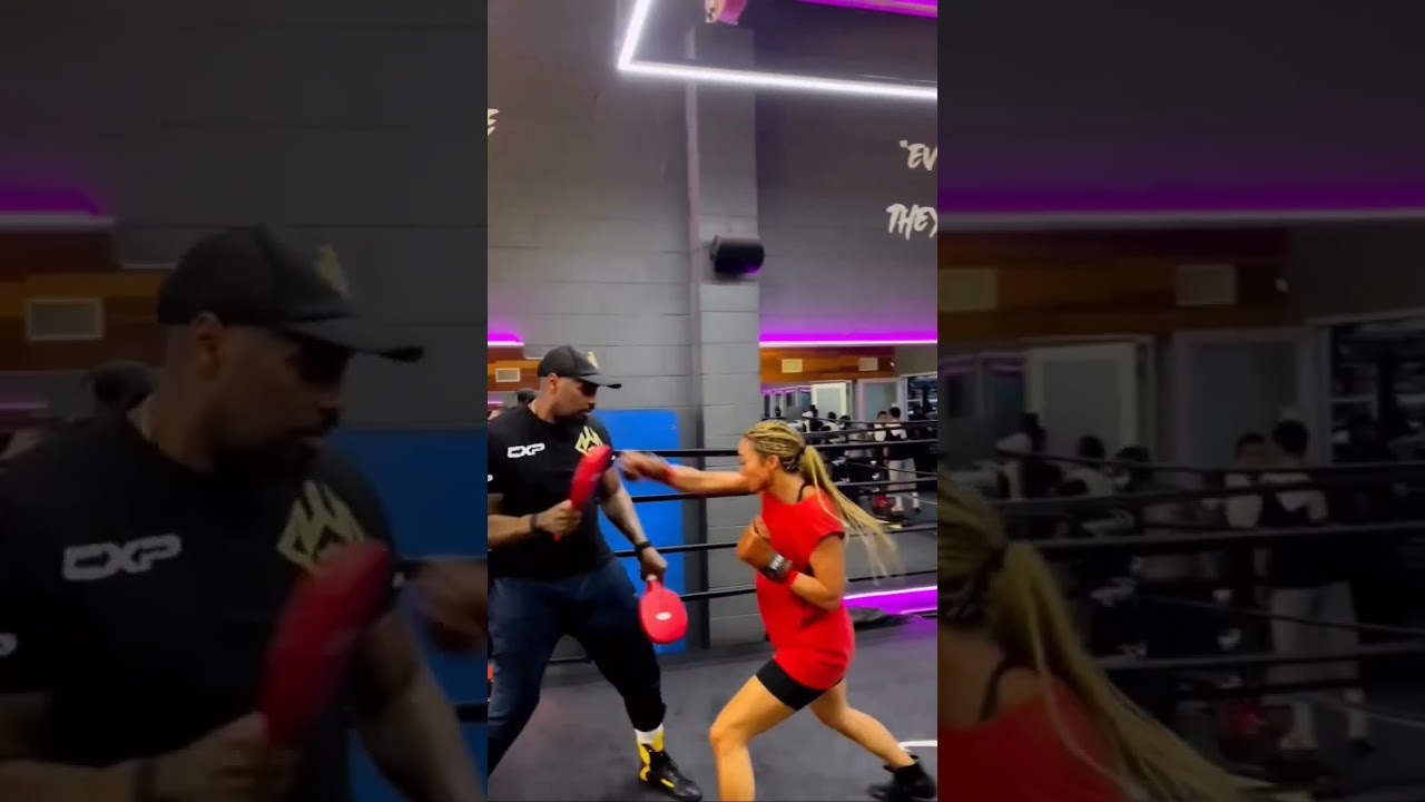 Commentator Kate Abdo and Trainer Malik Scott at Brickhouse Boxing Club